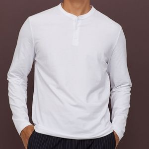 H&M Henley Top Slim Fit - White - Medium